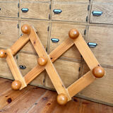 Pine accordion coat rack