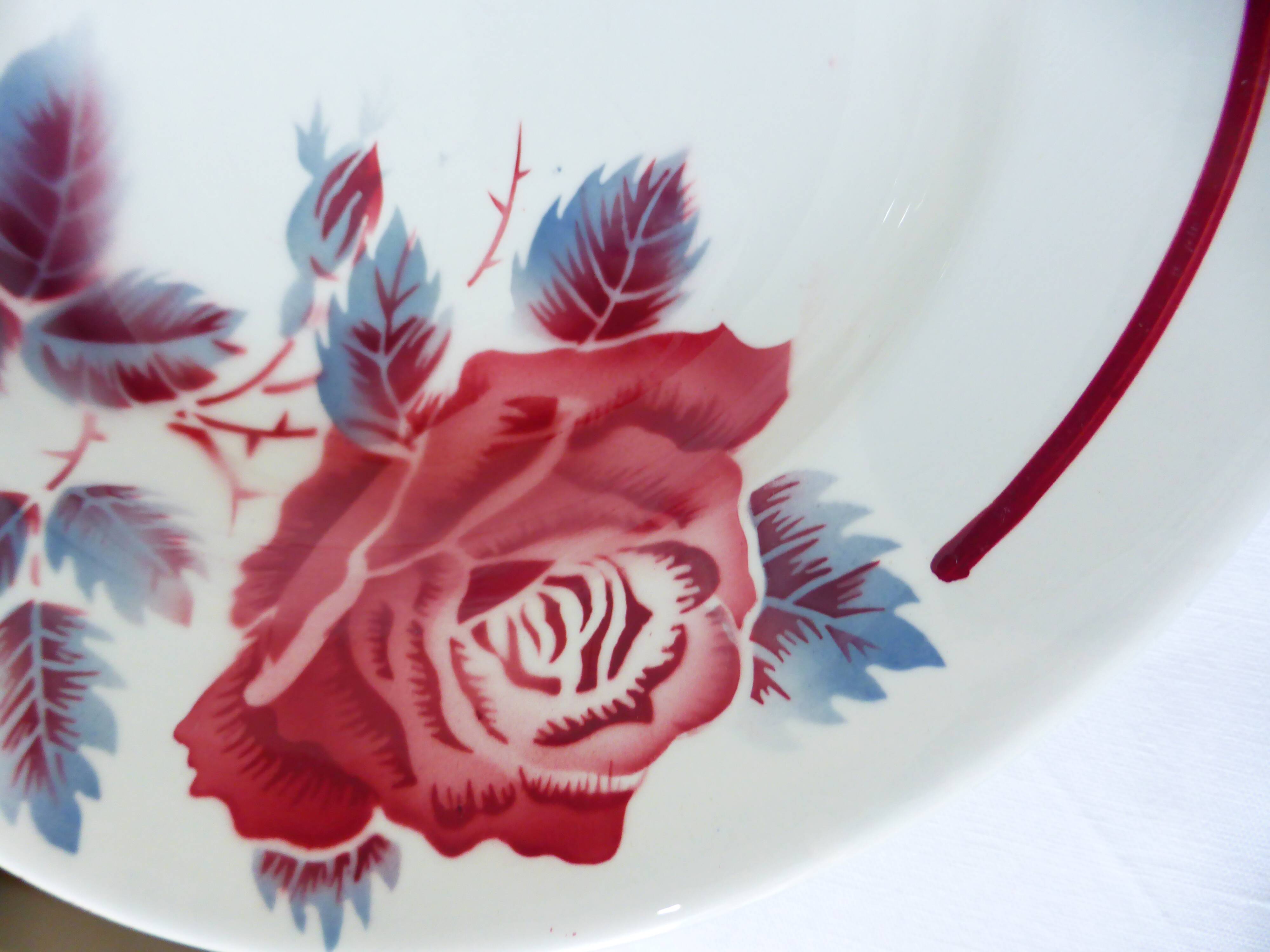 3 vintage soup plates in a jumble