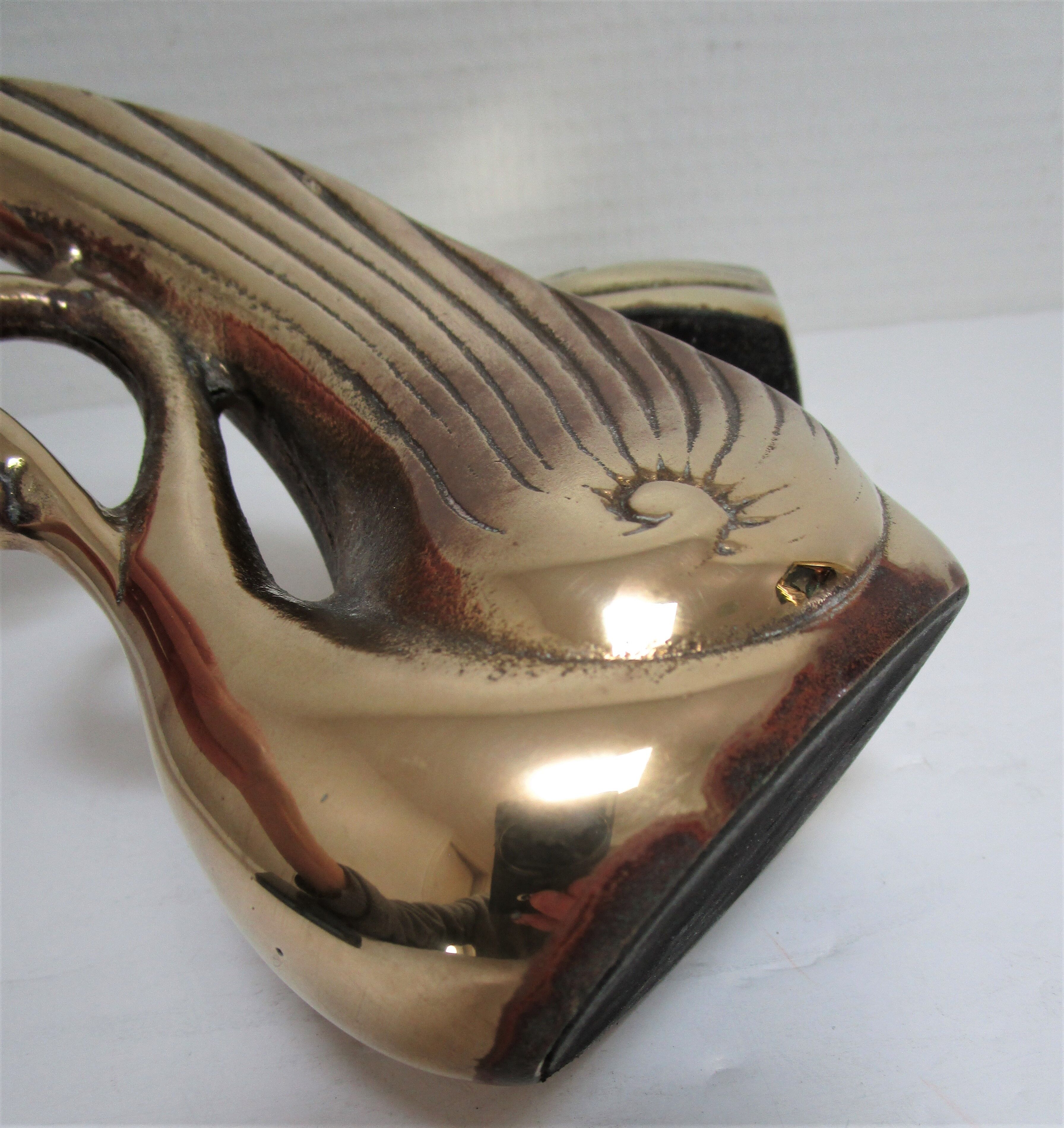Pair of bookends vintage brass swans