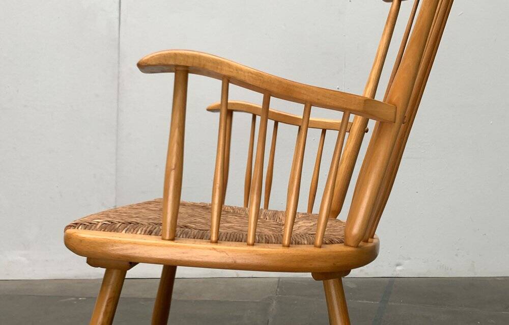 Mid-Century rocking chair model WK-S 7 in beech by Arno Lambrecht for Wk Möbel, 1950s.