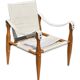 Vintage safari chair 1960s Denmark with canvas minimalist design