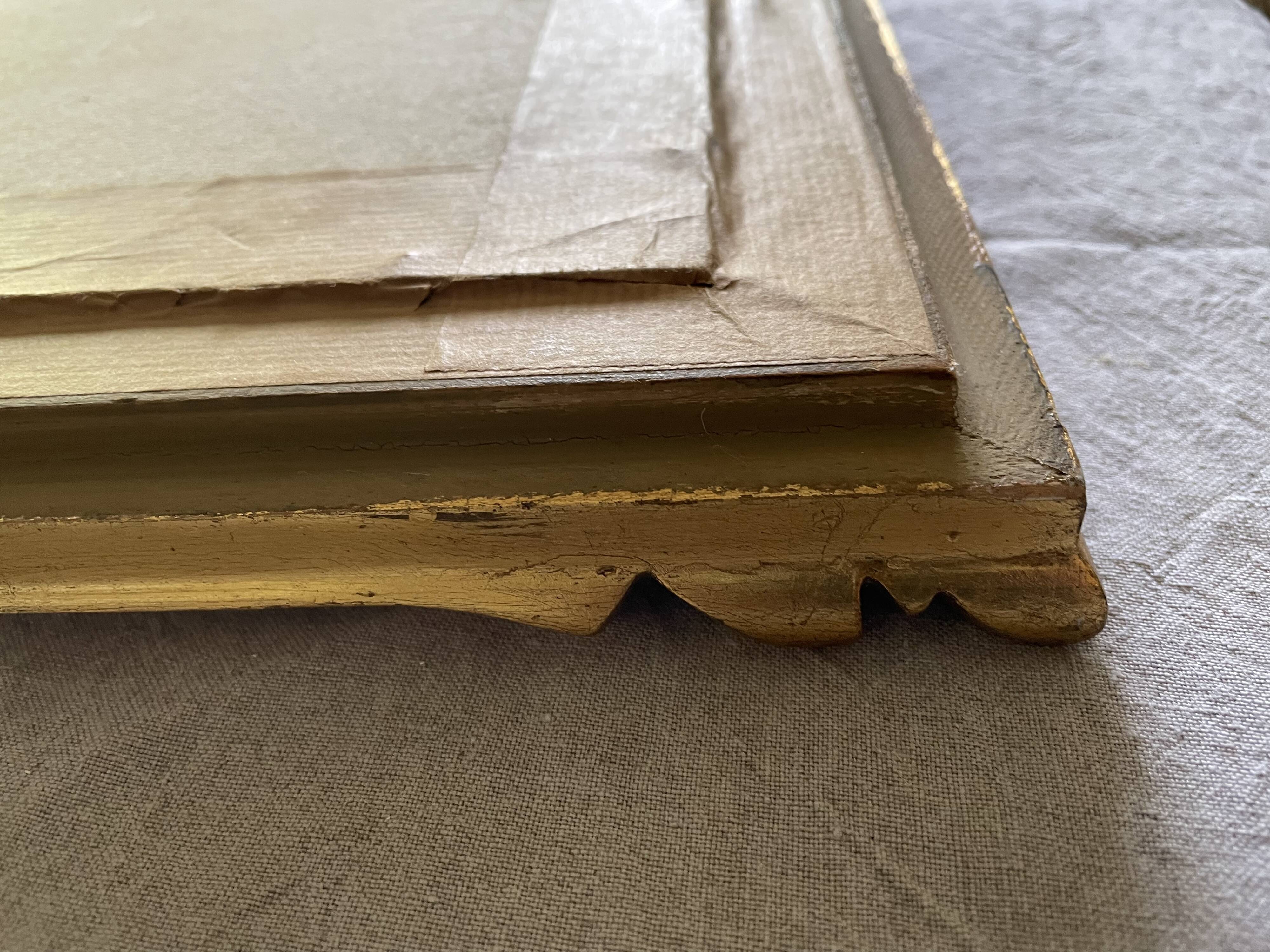 Vintage rectangular mirror in gilded wood h49 xl35