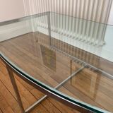 Glass and chrome coffee table