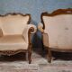 Pair of sculpted walnut armchairs – Louis XV style – 20th century