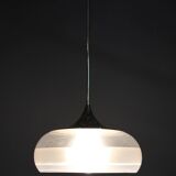 Italian mid-century brass and plastic pendant lamp, 1970s