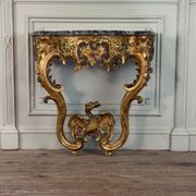 Console Régence au dragon, bois sculpté et doré, Paris vers 1720