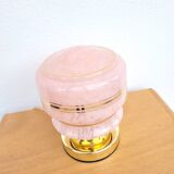 Vintage pink Clichy glass globe lamp