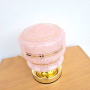 Lampe globe vintage en verre de Clichy rose