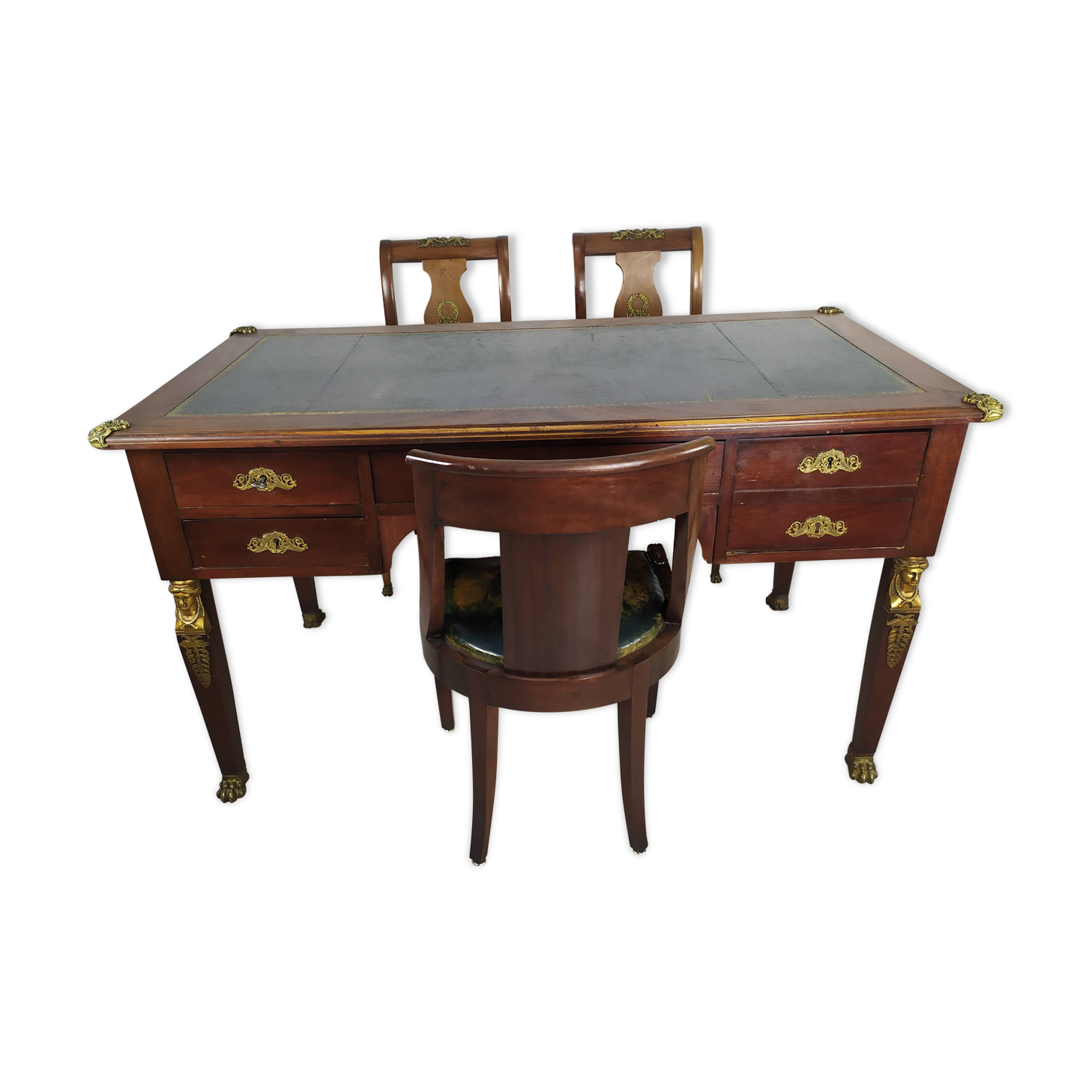 Empire-style desk and chairs