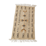 Tapis kilim blanc motifs multicolores fait main en pure laine