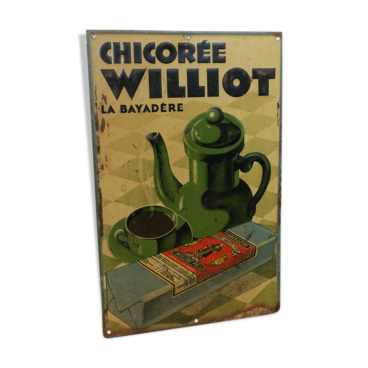 Enamelled plate chicory Williot