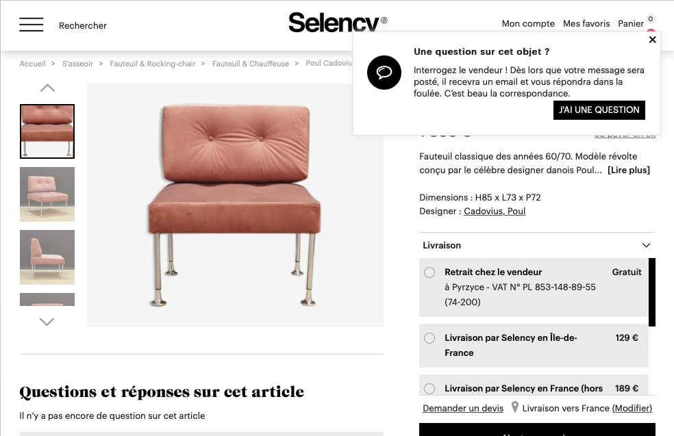 "Revolte" sofa Poul Cadovius