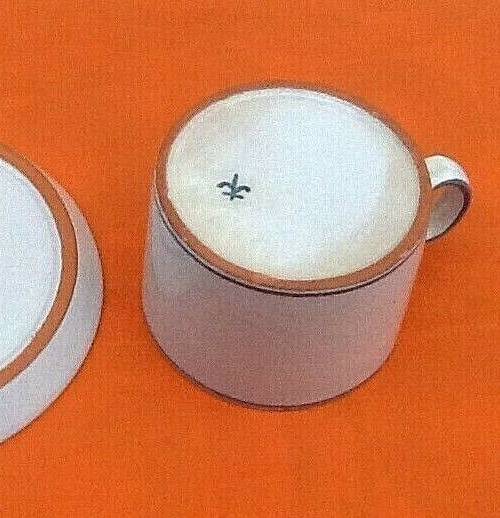 Chocolate Cup / Saucer White glazed terracotta Flower basket decor