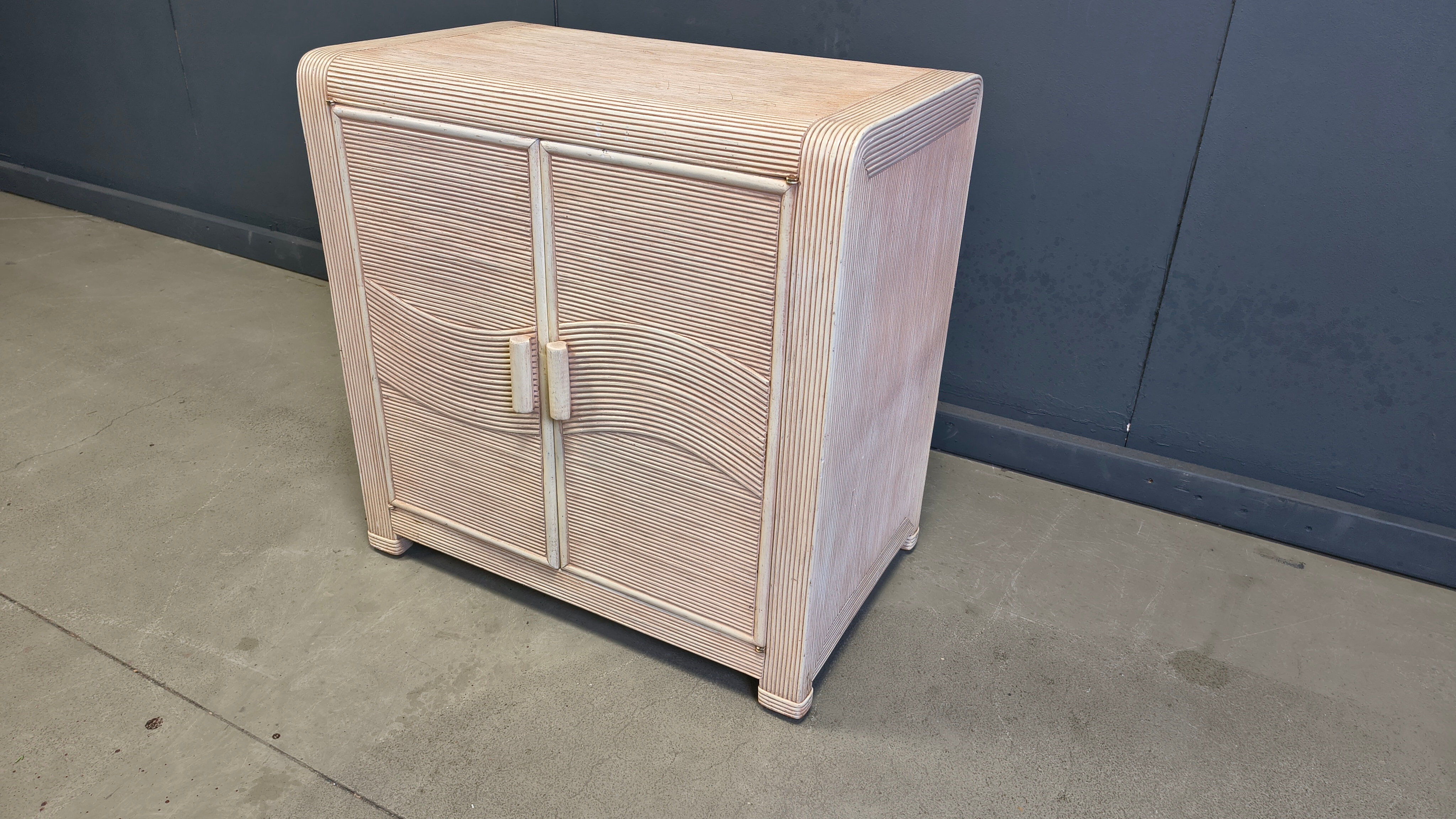 Vintage pencil reed cabinet, 1970s