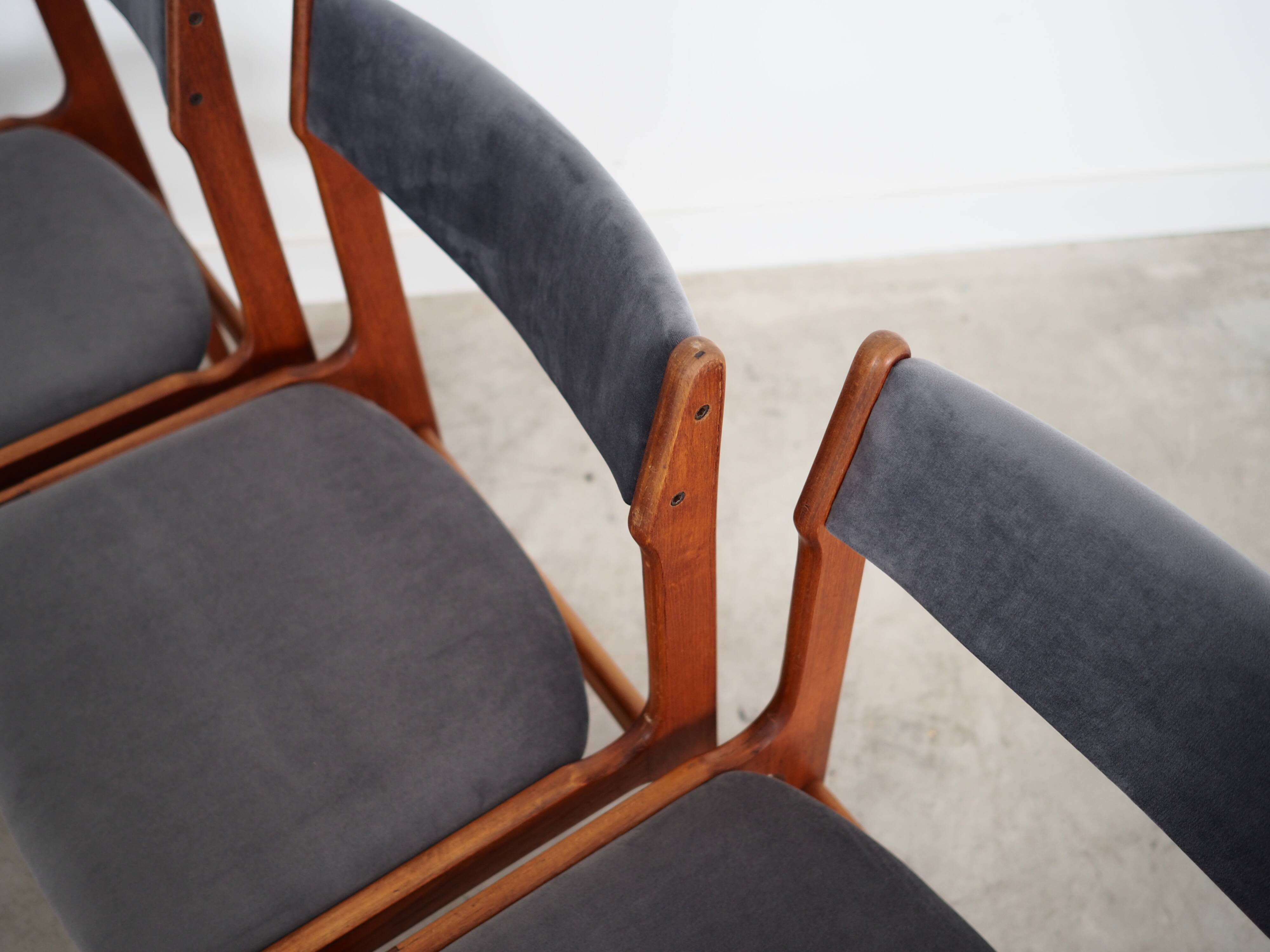 Set of six teak chairs, Danish design, 1960s, production: Denmark