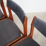 Ensemble de six chaises en teck, design danois, années 1960, production : Danemark