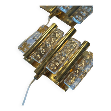 Pair d'appliques Hans-Agne Jakobsson en laiton et verre pressé