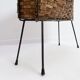 Vintage wicker and metal magazine rack - 1960s