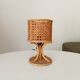 Vintage table lamp in organic style, French Riviera, rattan and caning.