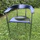 Set of 6 vintage arper chrome leather chairs