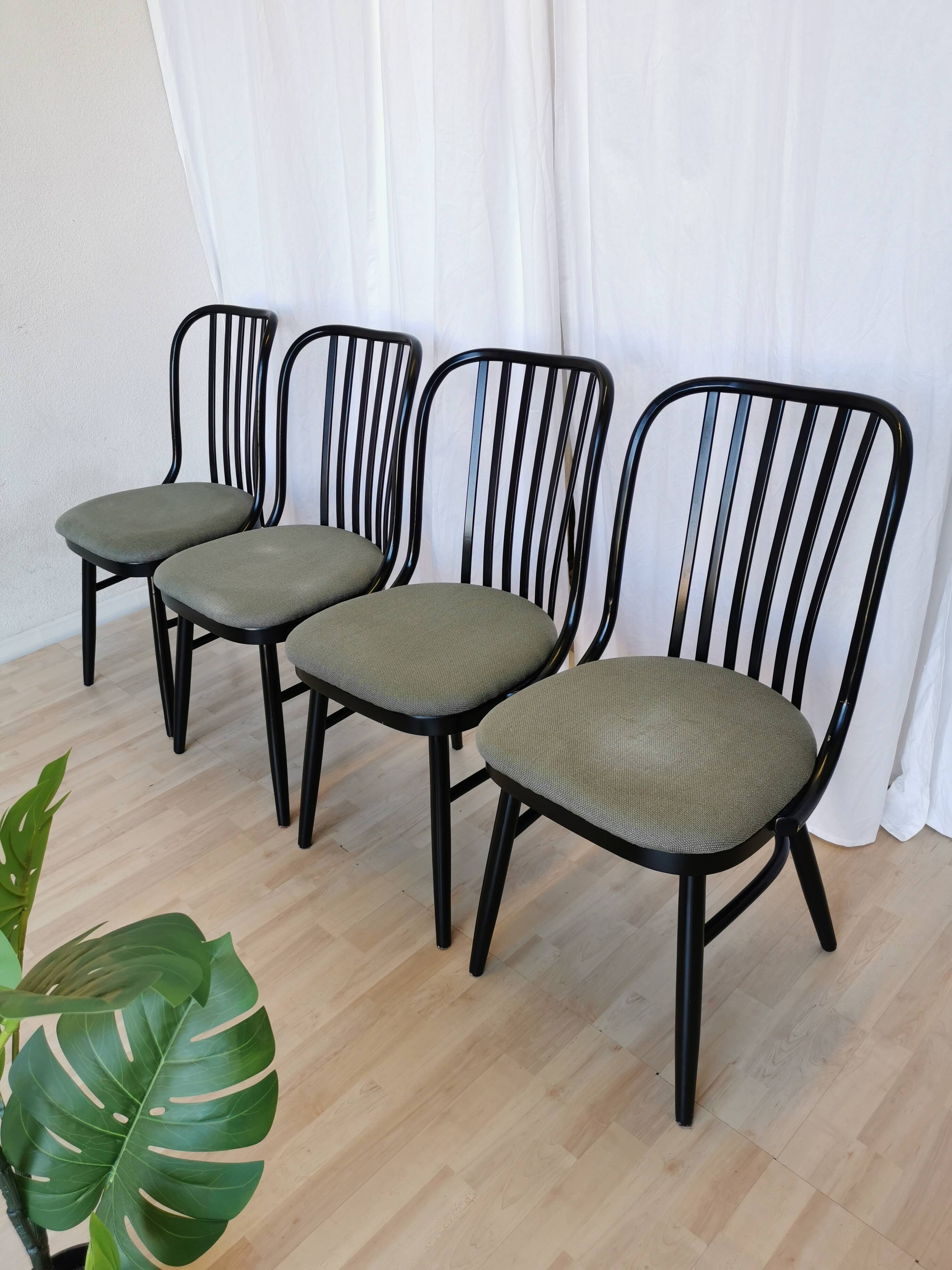 Vintage Bentwood Dining Chairs - Set of 4 Ligna Style - 1980s Yugoslavia
