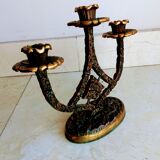 Bougeoir brutaliste en bronze