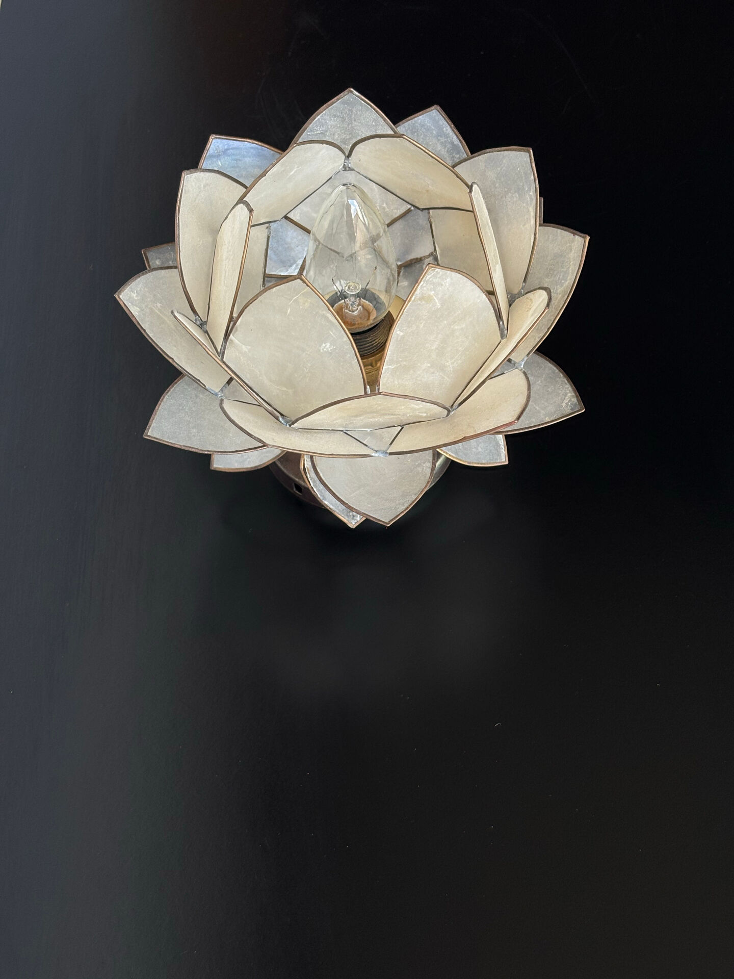 Applique murale fleur de lotus en nacre, Italie 1970