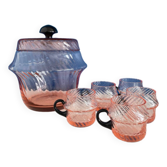 Art deco pink glassware coffee punch service