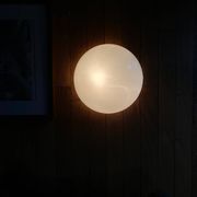 Opaline wall sconce, antique ceiling light, semi-spherical, half-moon shape, 25 cm