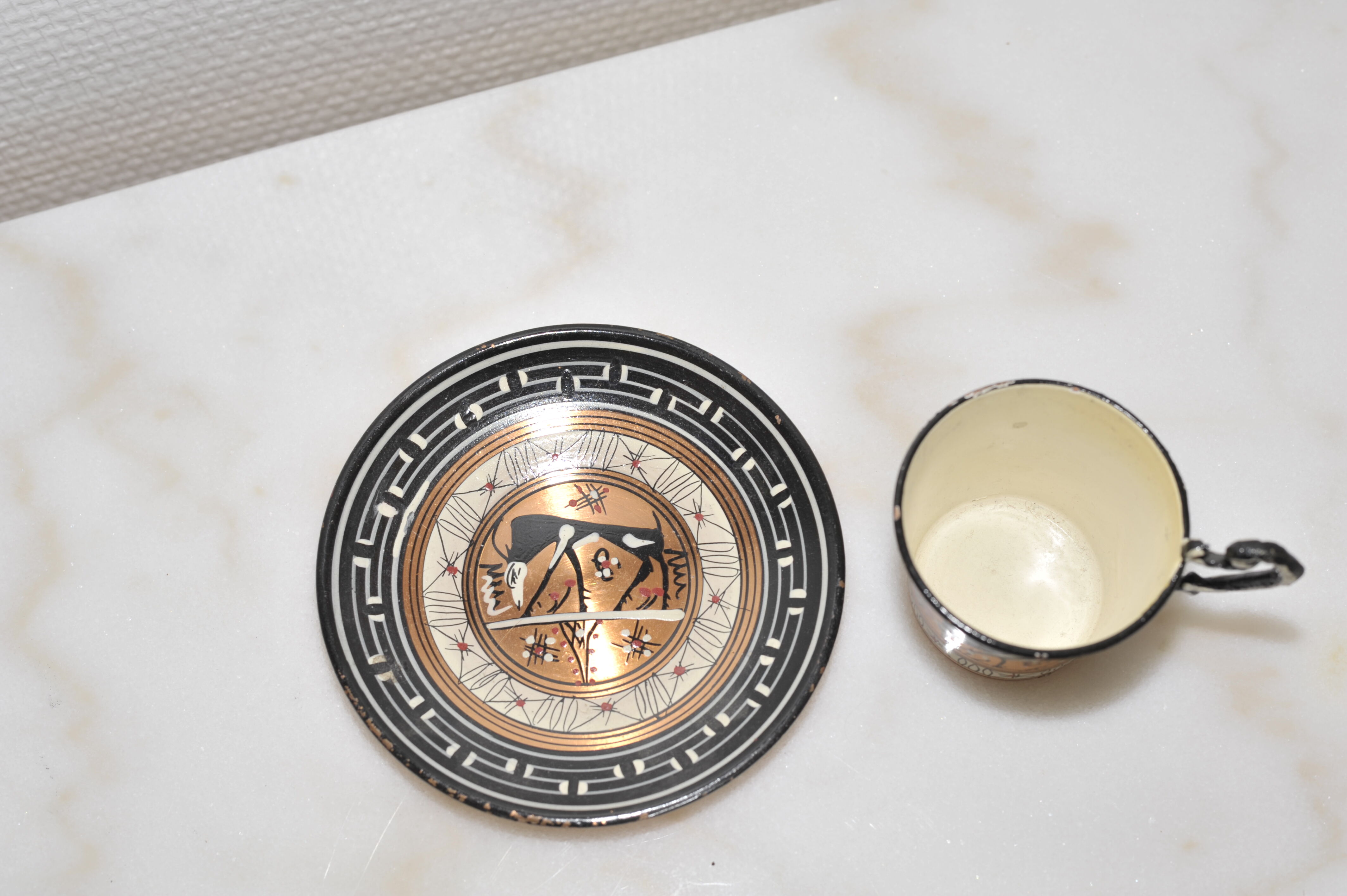 2 Greek espresso cups