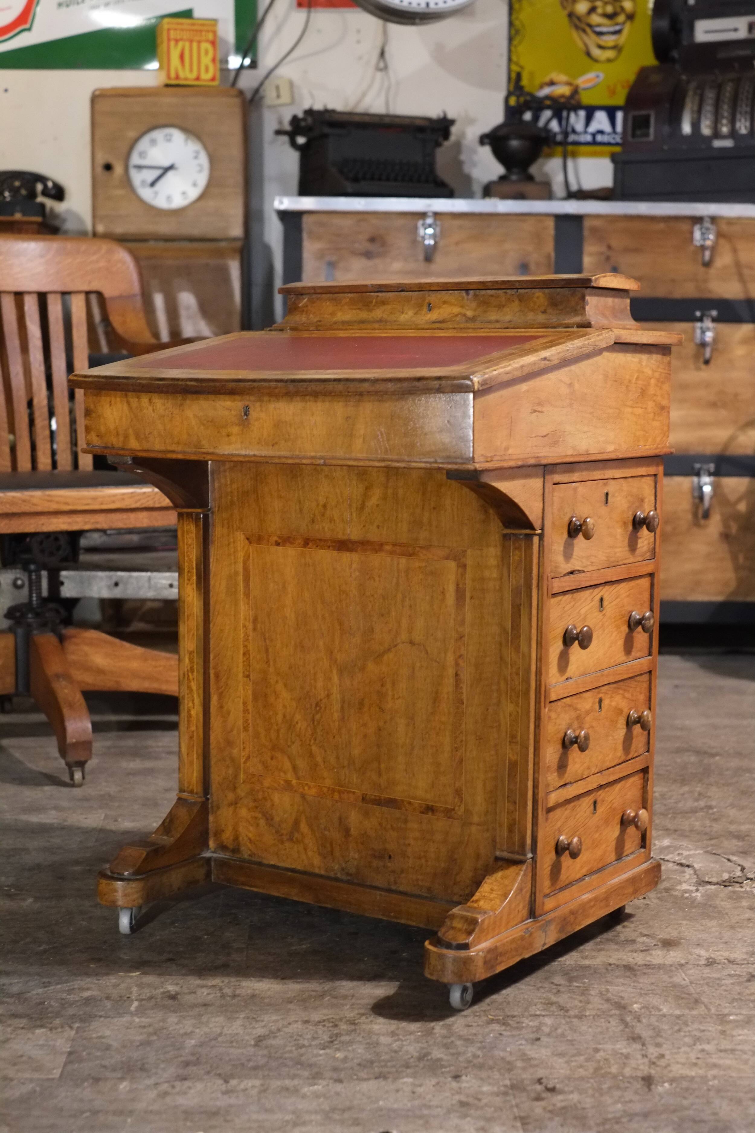 antique Davenport desk in Victorian style from the 19th century