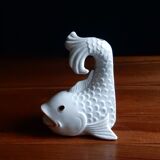 Poisson distributeur de ficelle en céramique blanche