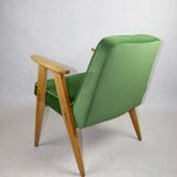 Light green velvet 366 lounge chair by Józef Chierowski, 1970s