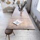 Solid oak farmhouse table with integrated extensions 1950