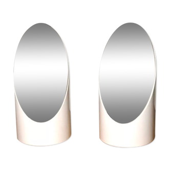 Pair of Lipstick table mirrors