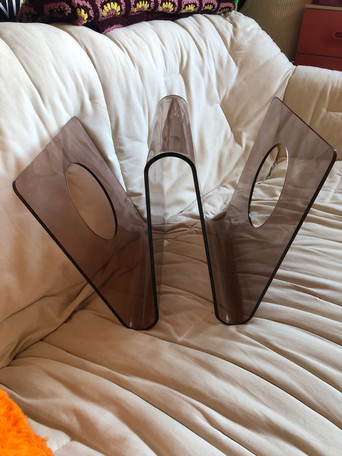 Michel Dumas plexiglas magazine rack for Roche Bobois