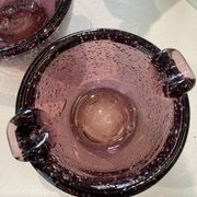 Pair of bubble glass ashtrays