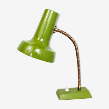 Lampe de bureau tout métal vert vintage