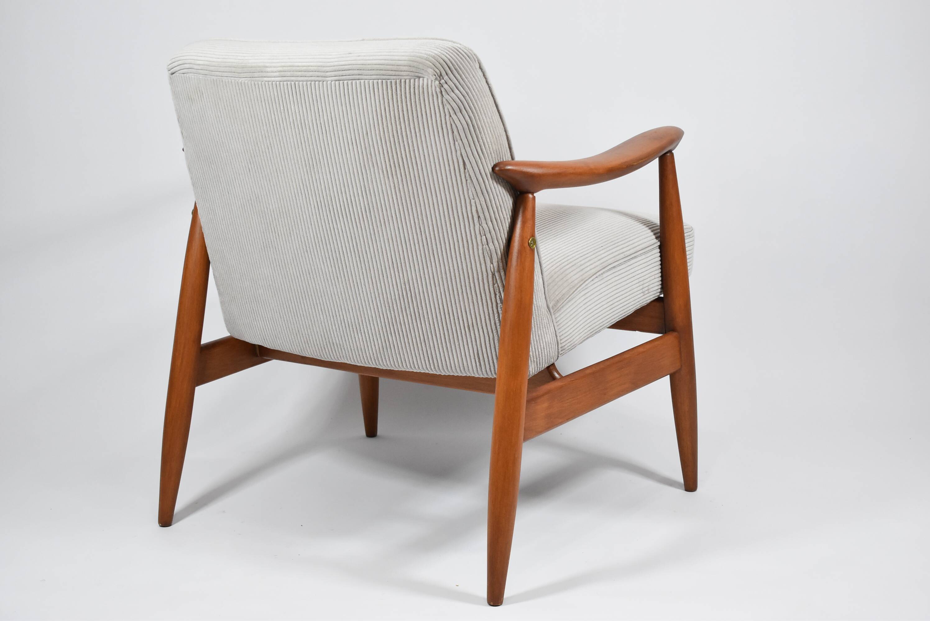 Famous Vintage armchair "Kedzior", fully restored, Grey CORD