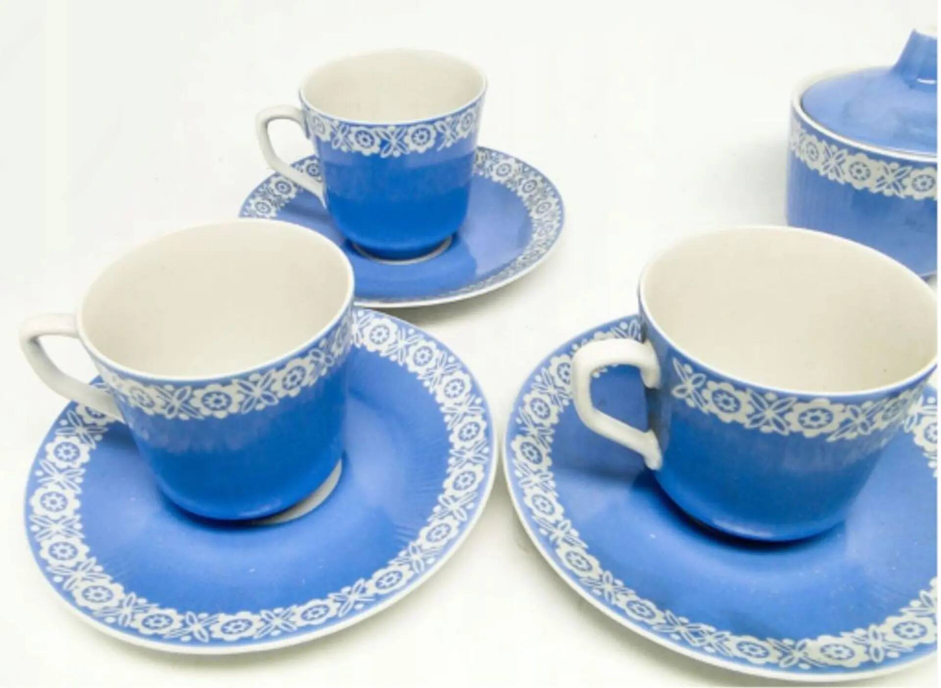 Mid-century modern coffee set, porcelain, Poland, 1970s