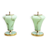 Art Deco lamps in brass and glass 1950