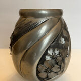 Tin vase signed R.Sitoleux