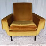 Vintage yellow velvet armchairs