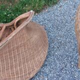 Rattan armchair and rattan coffee table from the 70s