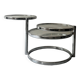 round and rotating coffee table in glass and chrome, design 1970