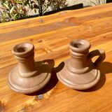 Vintage stoneware candle holders