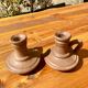 Vintage stoneware candle holders