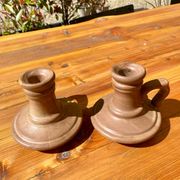 Vintage stoneware candle holders