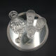 Carafe with 3 liquor glasses and art deco mirror tray