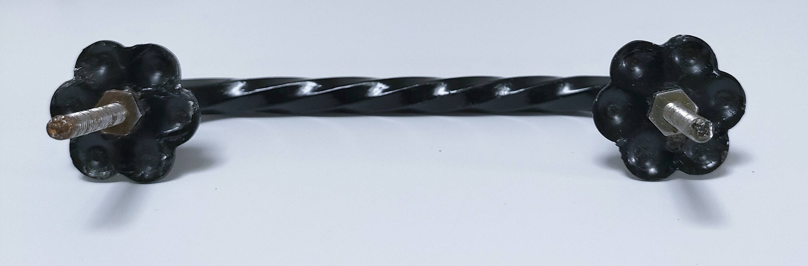 Six iron handles for drawers from the 60s